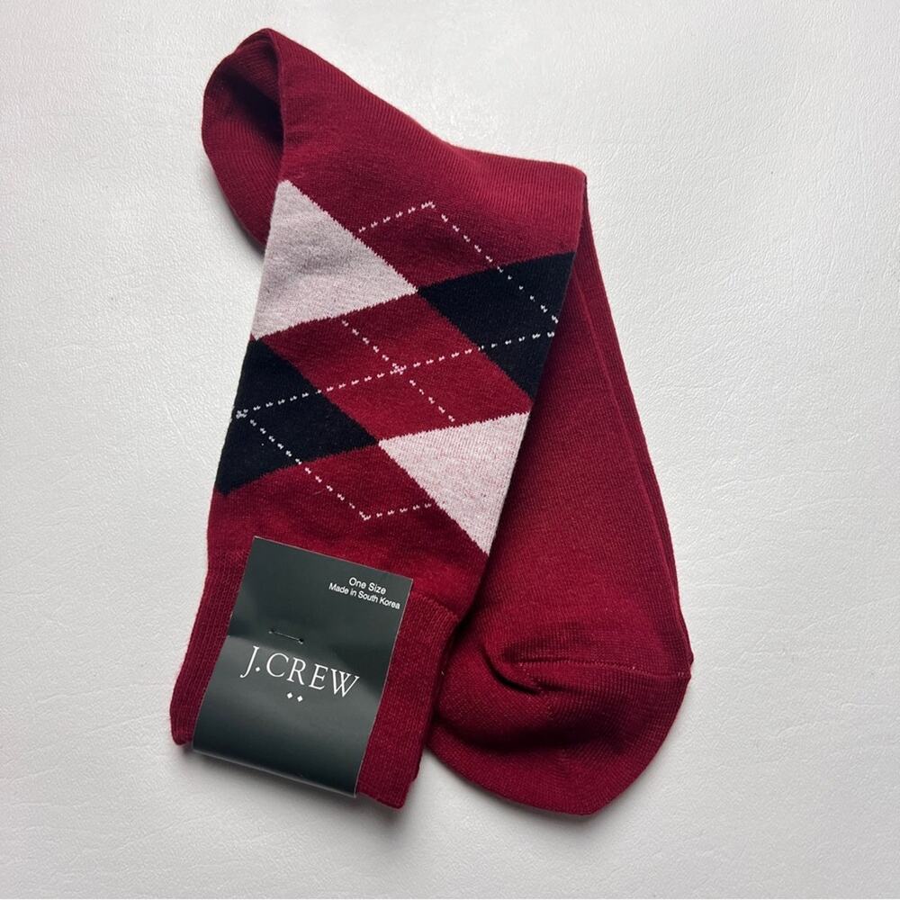 J.Crew Men's Argyle Theme Graphic Dressy Professional Style Trouser Socks Sz OS